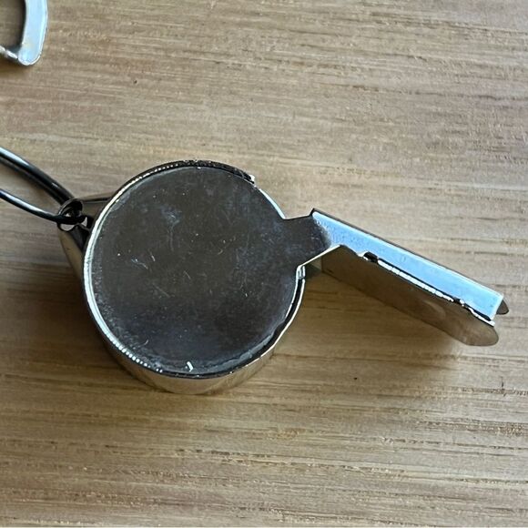 Metal Whistle with Black Lanyard - Picture 3 of 5